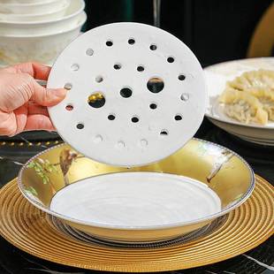 果盘家德 景镇洛威陶瓷饺子沥水大号盘陶瓷水饺专用盘子VUK205新款