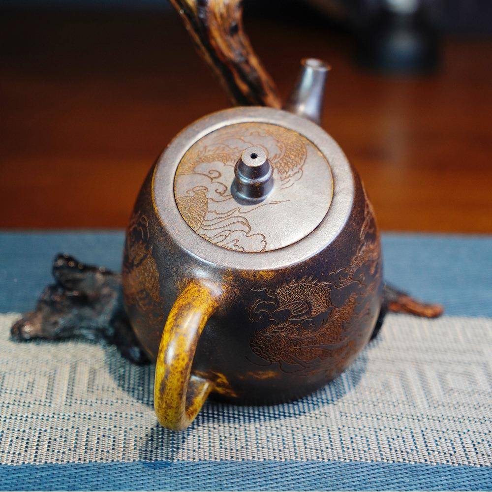 龙紫砂壶汉铎壶紫砂壶茶具名家纯手兴高温宜段泥茶壶密文工货