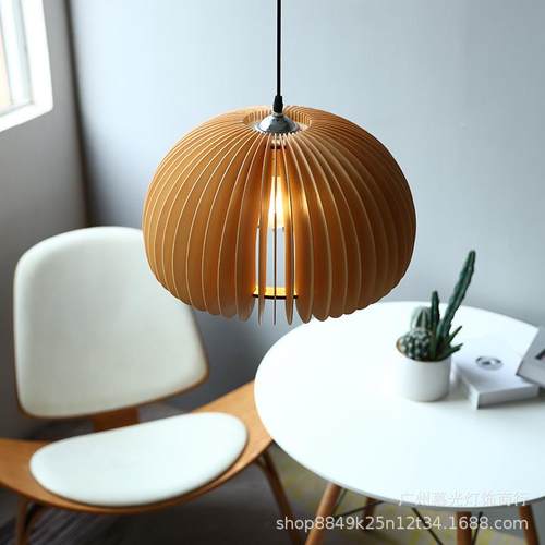 创意民宿古vinage餐JVC厅吊灯式艺术书房中古南瓜灯日复卧t室木质