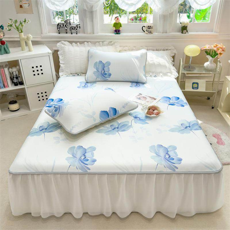 款夏季IJU新提花凉感丝床款三件套法式韩版公主单件防裙滑床床罩