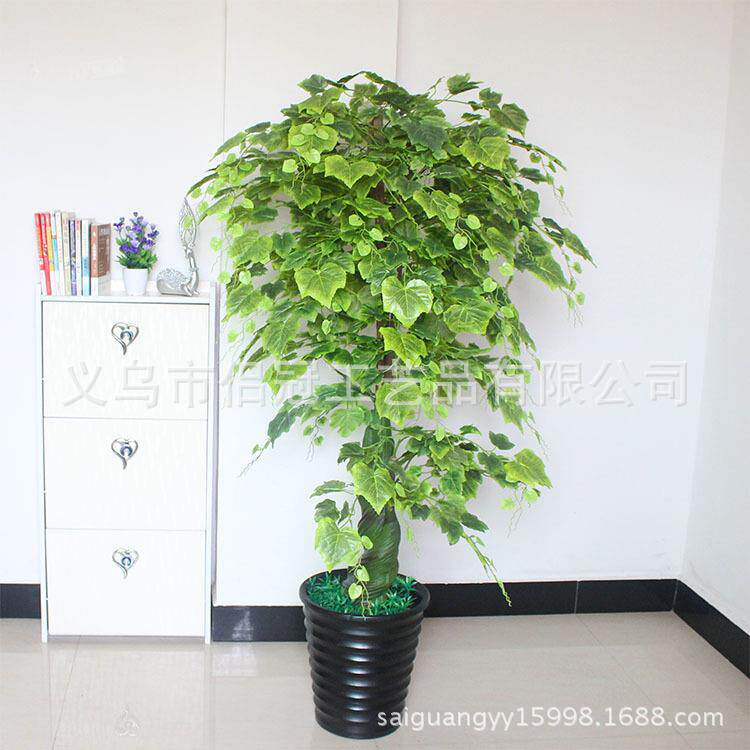 型仿真红枫叶绿枫红树盆景大绿植盆栽仿真树假树室装内客-厅摆件