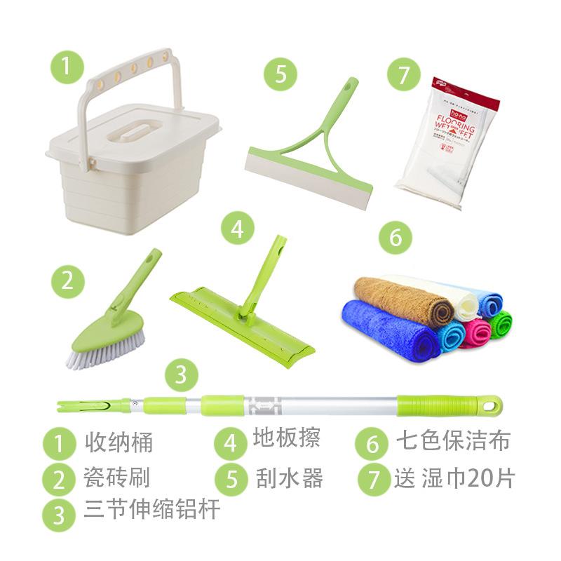 三节可伸缩铝杆家好庭纳5ZH0028到家慷清洁平板拖把政保洁收工具