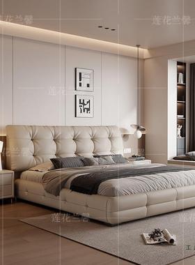 现1代简约m款床主卧黑色内嵌床.8大气包床双MFO人新婚大软床