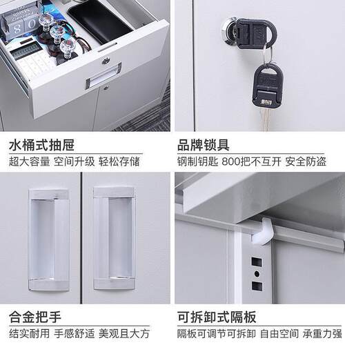 办公文件柜铁皮柜子办公带锁储铁FH-02艺物柜钢防尘书柜制璃门档