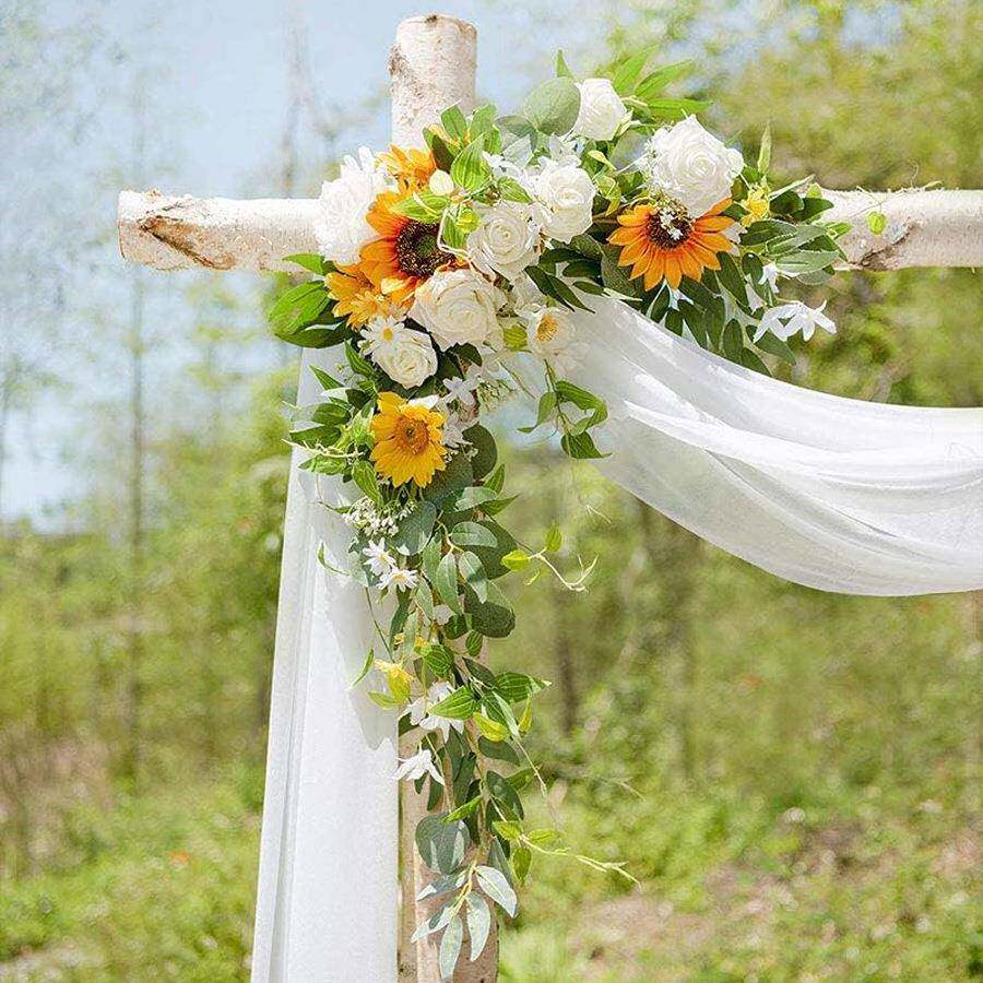 爆款坪仿真拱KSO门帷花幔仿真花婚礼装饰派对聚会草外装户饰