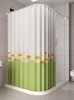 磁吸13028折叠浴套帘装免打孔弧形杆浴室干湿分离帘卫生间隔断水