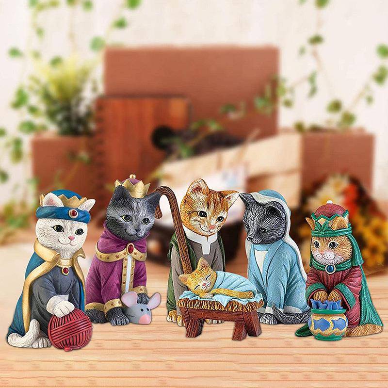 新品卡工通咪GOA猫摆件可爱家居客厅摆件诞生猫猫装饰树小脂艺品