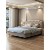 欧式 拉扣床头层牛皮真皮床主卧双人大床简约小户型储物软靠包婚床