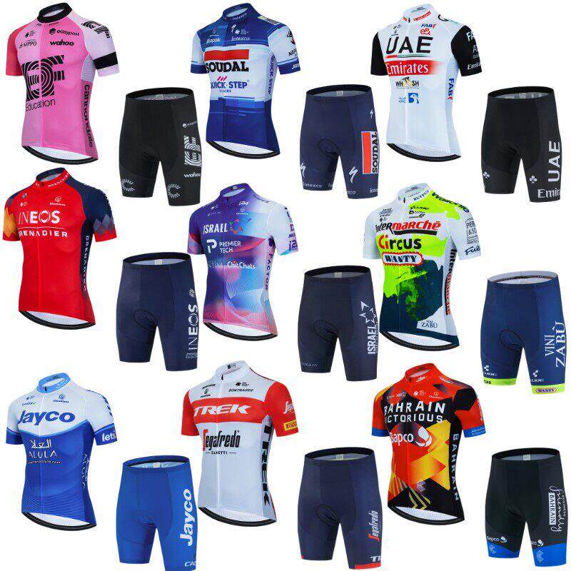 2023新款环法车队版短袖骑行服男套装夏季透气公路自行车骑行服