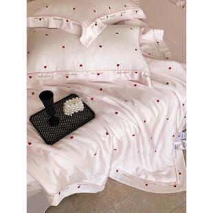 少女心粉色双面天丝夏季凉爽被子一套四丝冷冰丝空调被子夏季薄被