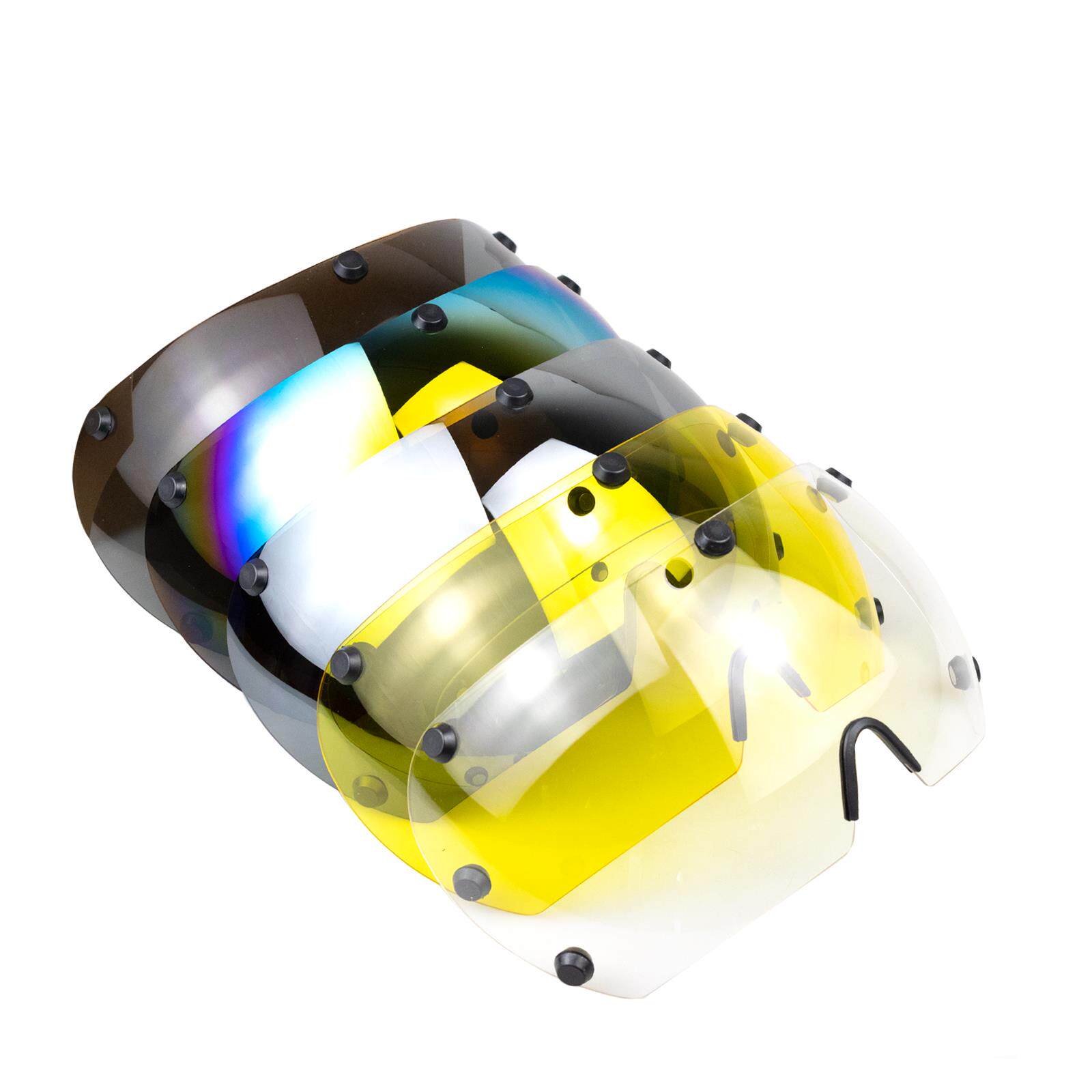 公路自行车铁三计时赛破风TT安全帽防风眼镜片磁吸式变色镜片挡风