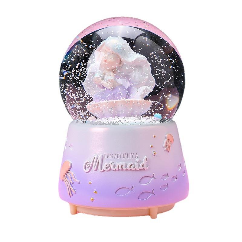 多款女生礼品发光梦幻水晶球雪花摆件可爱音乐盒闺蜜水球生日礼物