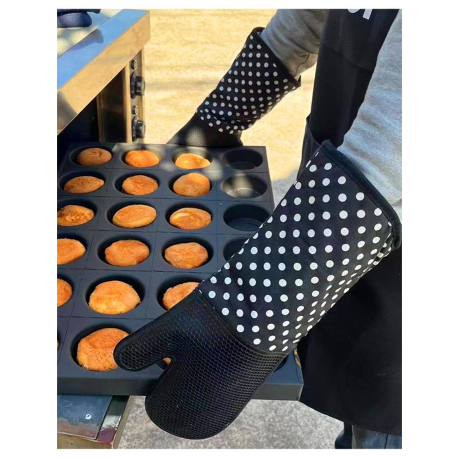 烤箱烘烤炉蒸饭耐高温500度隔热烘培加长厚商用家用防烫硅胶手套