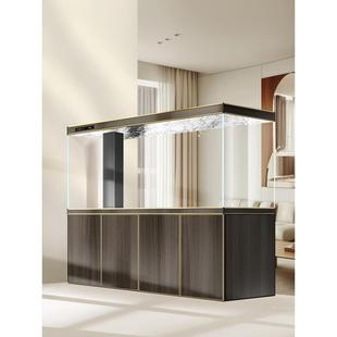 1.8米大鱼缸客厅2025全新超白玻璃龙鱼鱼缸底部过滤家用屏幕水族