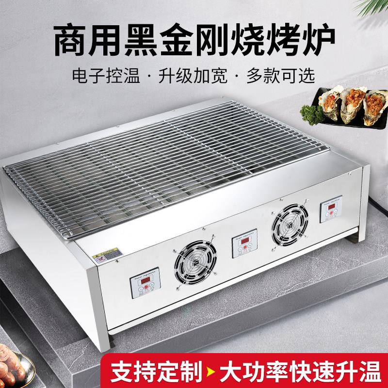 商用无烟加宽黑金刚电热烤炉台湾烤肠机烤羊肉串苕皮烤生蚝大鱿鱼