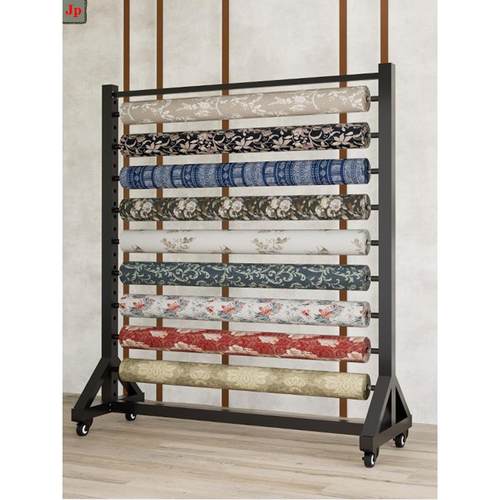 移动纺织面料展示架布料架布匹货架布卷架子皮革地毯展架桌布台布