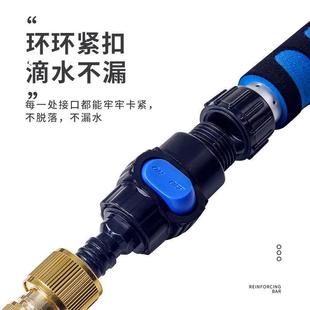 通水洗车拖把2023可以接水管 新款 刷子伸缩杆带冲水会喷罗加