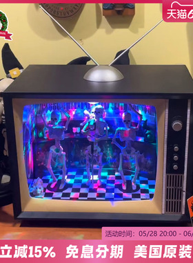 Mr.Christmas万圣节电视机骷髅骨整蛊架鬼屋密室场景布置道具礼物