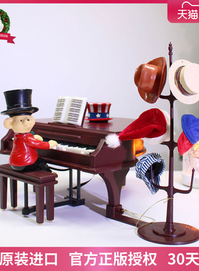 圣诞先生木质泰迪熊钢琴音乐盒