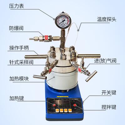 台式高加压台式高压反应磁力搅加氢氮实验室小釜试TGYF惰性气体拌