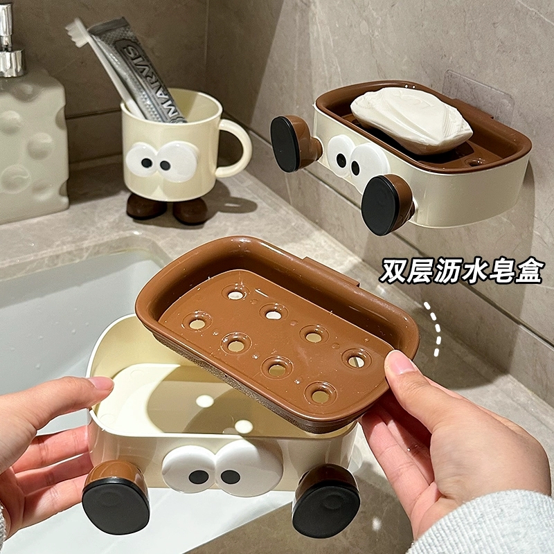 可爱壁挂式香皂盒沥水肥皂盒免打孔学生宿舍皂盒家用浴室洗漱台