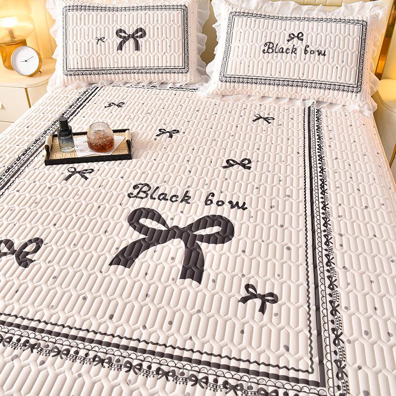 ins床裙款乳胶凉席亲肤三件套大众通用可水洗可机洗空调席软席夏