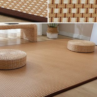 卧室床边地铺家用榻榻米客厅地垫四季 藤编凉席地毯夏季 爬爬垫防滑