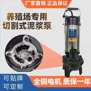 污水泵 德涛泥浆泵抽泥沙池塘清淤抽粪220v家用无堵塞淤泥泵切割式