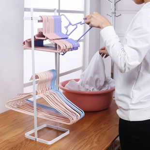 衣架收纳整理架阳台衣架收纳盒落地置物架晾衣架收纳架放衣架神器