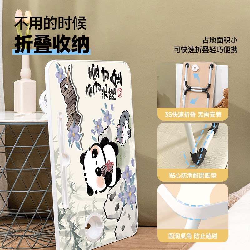 可爱熊猫床上小桌子办公桌宿舍学生学习桌写字可折叠桌笔记本电脑