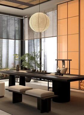 新式现代轻中奢实5木大茶桌椅组HWH合宋代美学办公室台茶202新