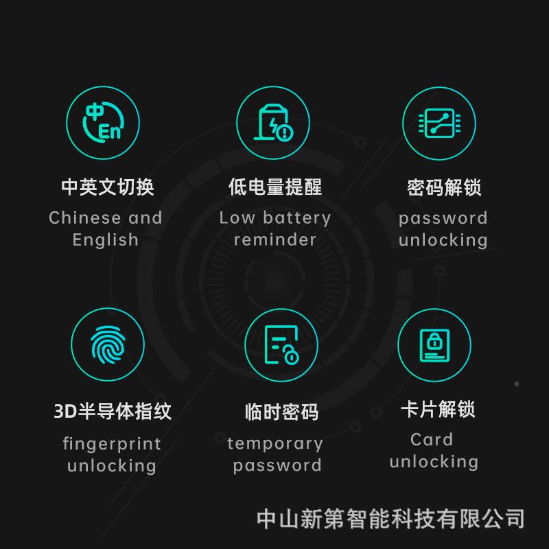 指锁c级锁芯智能门人锁海外脸识JUX别一握密码锁家开纹用入户门
