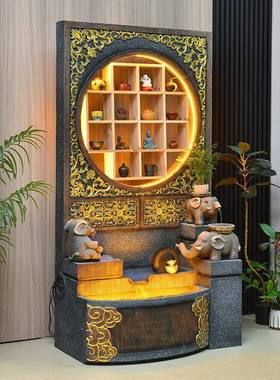 水幕墙tb-73900水屏风缸鱼客流水厅玄关系景观流水生财水景循环水