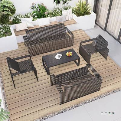 铝发合户外DSA沙防闲晒防水铁艺室外庭院阳台休阳光房家具茶几双