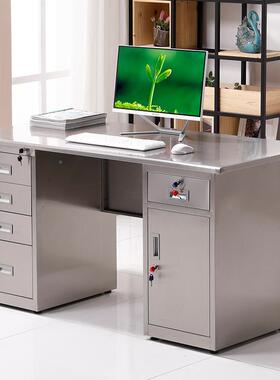 不锈钢办公方桌带抽屉脑台桌电子员工式实验室TB-62418车间长形工
