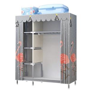简衣柜结实耐出租房衣CDM布柜家用用卧室经济型简约全钢架加厚易