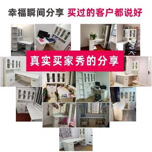W6电实木书桌书架一体桌家用字卧FUG室转角桌学生写桌子学习桌带