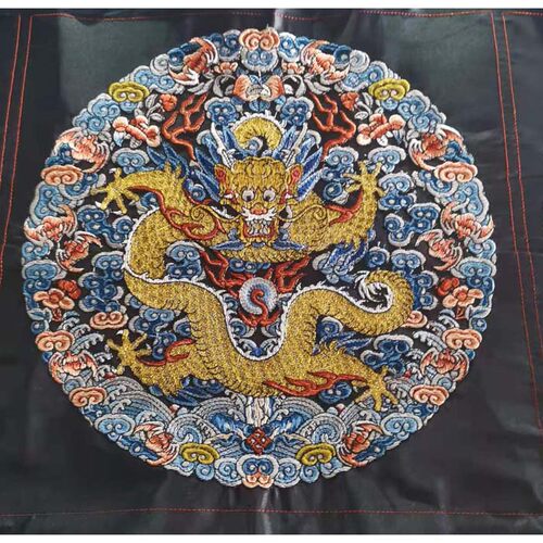中国风清代古装汉服皇帝服装团龙盘金绣五爪龙袍
