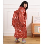 防暴雨儿童雨衣小学初高中学生男女童带拉链双帽檐雨披加长款 全身