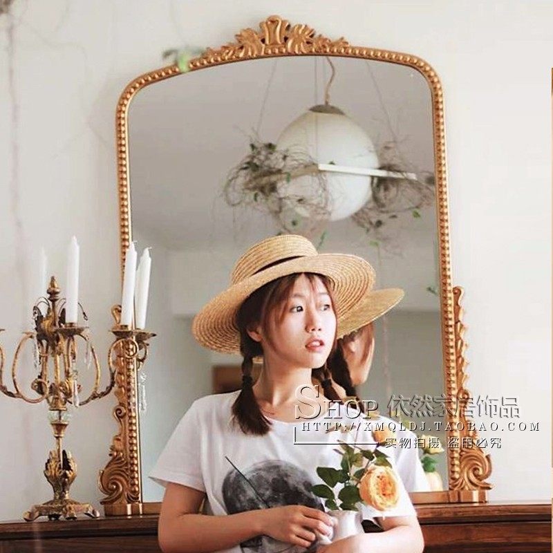 法式复古欧式化妆镜梳妆台大号桌面壁炉挂墙网红雕花宫延装饰镜子,住宅家具,化妆镜,淘宝优惠券,粉丝福利购,淘宝优惠卷