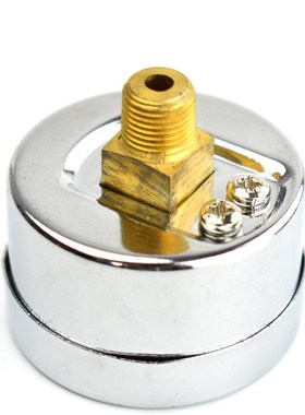 真空负压压力表Y-40Z -0.1MPa 1分银白色气压表外壳铁镀铬