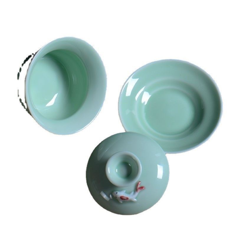 茶具套装全套青瓷功夫中式陶瓷盖碗茶壶公道杯鲤鱼家用商务简约装,餐饮具,旅行茶具,淘宝优惠券,粉丝福利购,淘宝优惠卷