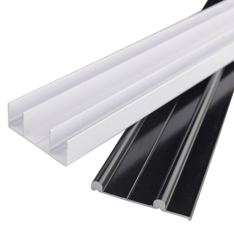 衣柜移门轨道木门导轨免开槽滑轨推拉趟门轮上下滑道生态木板凸轨