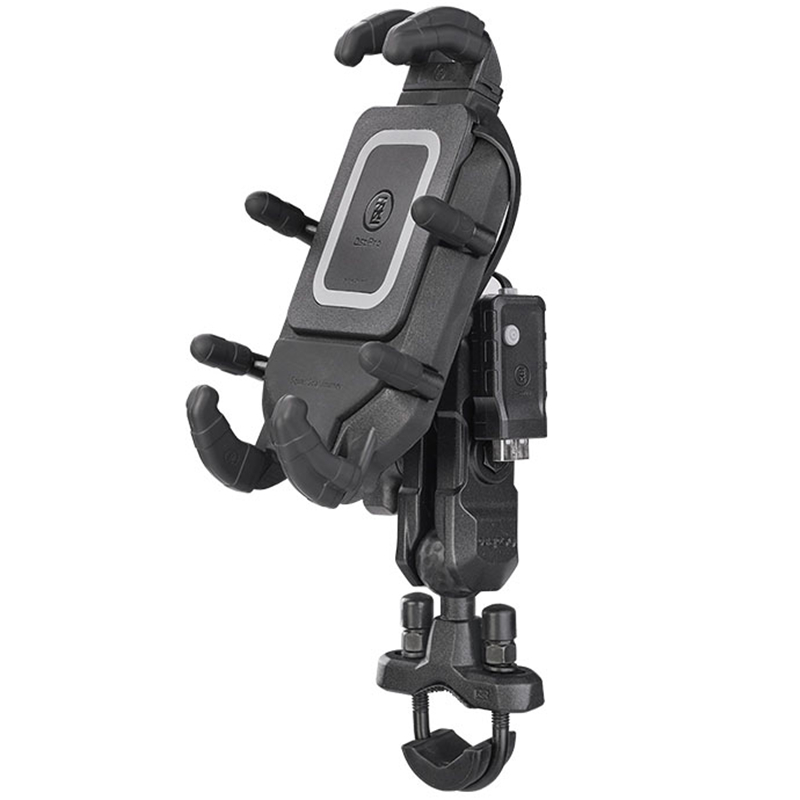 五匹甲壳摩托车手机车载无线充电器导航支架快充踏板机车骑行防震