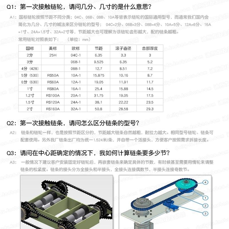 1寸(16A-2)双排台链轮 10-60齿 排距29.3 齿部高频淬火  厂销