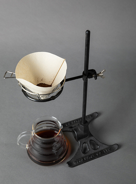 工业风铸铁金属实验室花架烧瓶型花器玻璃花瓶摆件装饰手冲咖啡架