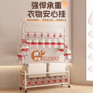 卧室落地阳台家用挂衣杆架金属衣帽架柜房间收纳置物架子晾衣神器