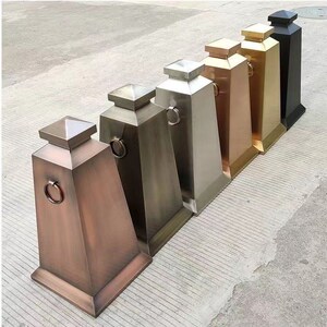 不锈钢路锥雪糕筒加配重物业停车场专用路障请勿泊车反光路锥方形