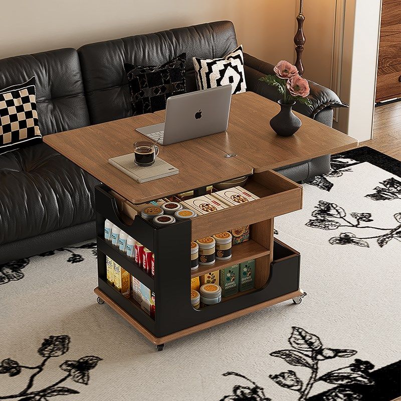 中古风小推车客厅可移动升降折叠边柜简约家用小户型岩板茶几边几,住宅家具,移动边几/推车,淘宝优惠券,粉丝福利购,淘宝优惠卷