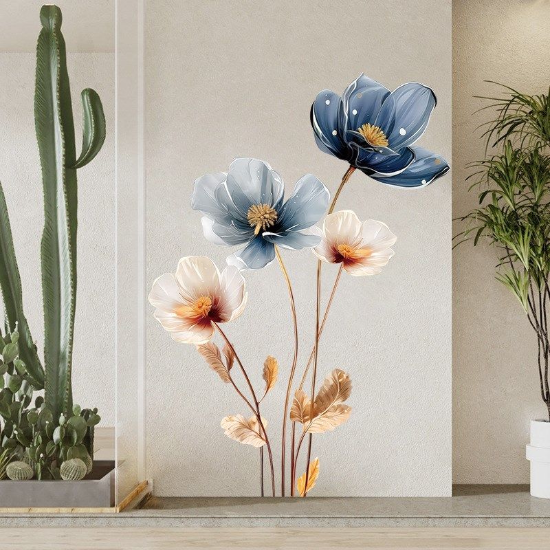 立体感浮雕花朵平面墙贴温馨卧室床头背景客厅沙发背景布置玄关贴,家居饰品,文化墙贴,淘宝优惠券,粉丝福利购,淘宝优惠卷